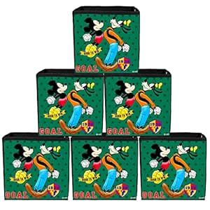 Kuber Industries Disney Mickey Print Foldable Cube Box|Non Woven ...