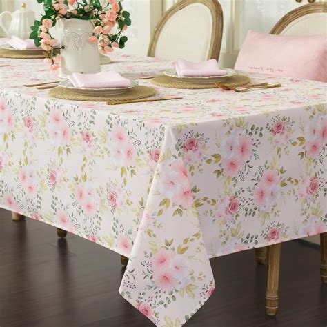 Amazon.com: Vintage Floral Rectangle Tablecloth Shabby Chic Flower ...