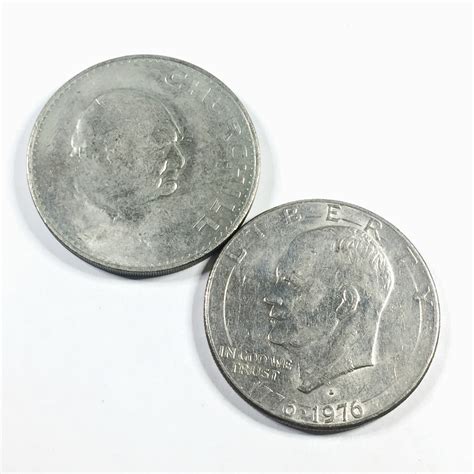 1976-D US Bicentennial Eisenhower Dollar PLUS 1965 Great Britain ...