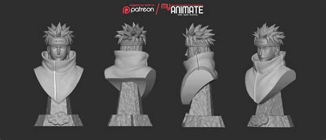 👤 NAGATO PAIN BUST - 3D PRINTABLE FIGURE・ STL File for ・Cults