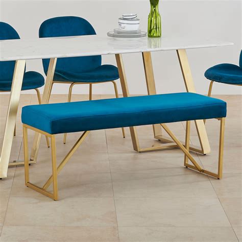 Buy Velvetica Velvet Dining Bench - Teal from Home Centre at just INR ...