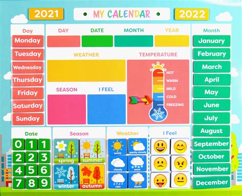 My First Daily Magnetic Calendar | Weather Station for Kids | Moods and ...