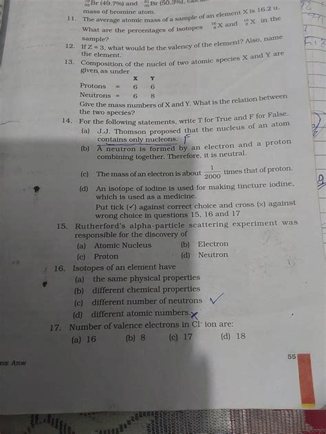 mass of bromine atom. 1. The average atomic mass of a sample of an elemen..