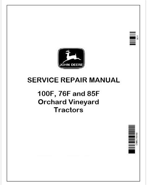 John Deere 76F, 85F, 100F Orchard Vineyard Manual TM103319 Instant PDF