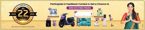 Poorvika 22nd Anniversary Feedback Slogan Contest 2026