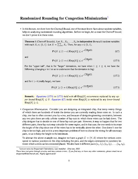 Lecture Notes on Randomized Rounding for Congestion Minimization (CS 7c ...