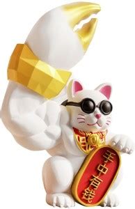 BNF Lucky Cat Statue Feng Shui Sculpture for Living Room Tabletop ...