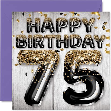 Geburtstagskarte zum 75. Geburtstag für Männer – schwarze und goldene ...