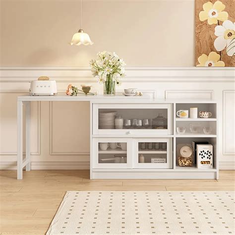 Buy homary 47" Large Buffet Sideboard Cabinet Extendable Wood Kitchen ...
