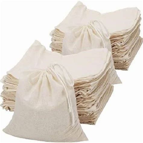 Cotton Drawstring Bag - Oraganic Muslim Cotton Bag Manufacturer from Surat