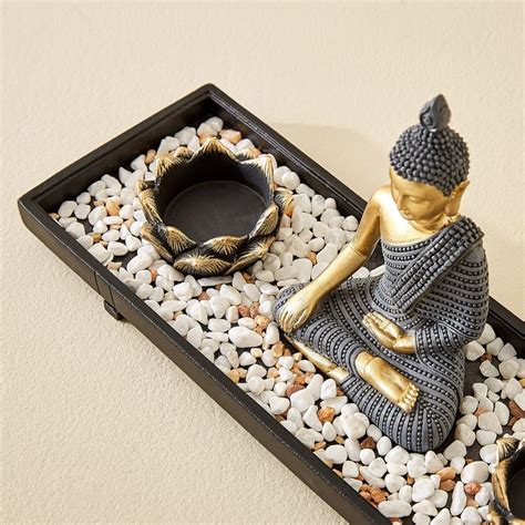 Buy Renaissance Erin 3Pcs Polyresin Sitting Buddha Figurine with T ...