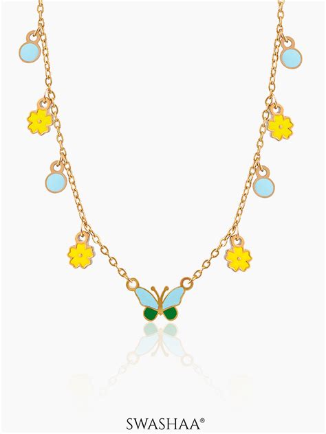 Buy Furry Butterfly 18K Gold Plated Kid's Necklace - Kid's Necklaces ...