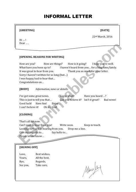 Informal Letter Layout 的图像结果