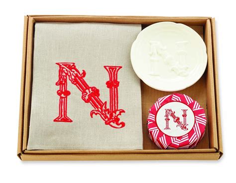 Mud Pie Holiday Initials Christmas Initial Towel Soap & Dish 3 Piece ...