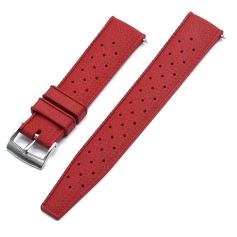 Premium Red Tropical FKM Quick Release Straight End Strap