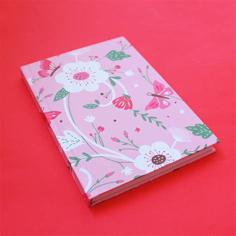 Wildflower Garden Themed A5 Hardbound Notebook Ruled Pages (Can be Per ...