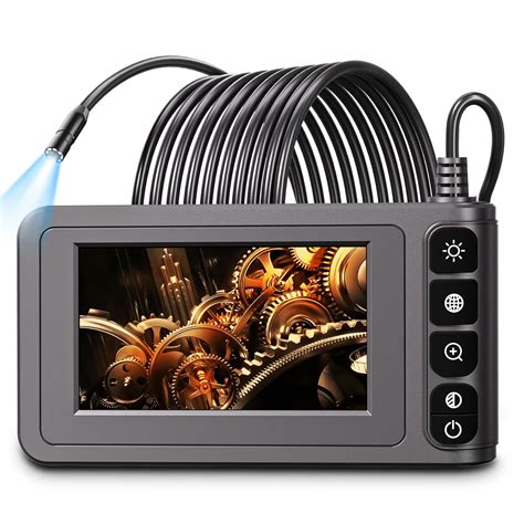 Industrial Endoscope Borescope Camera with Light, 4.3'' LCD Screen HD Digital Snake Camera ...