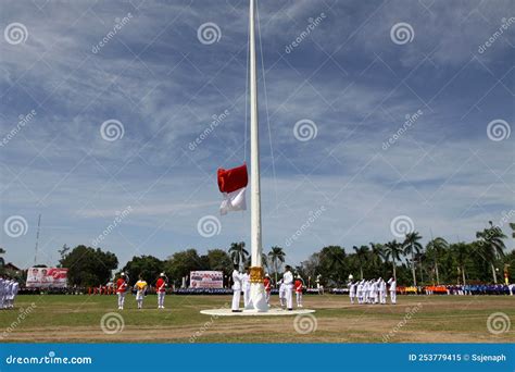 Paskibraka, an Indonesian Flag Raiser. Raising Flag Red and White Editorial Image - Image of ...