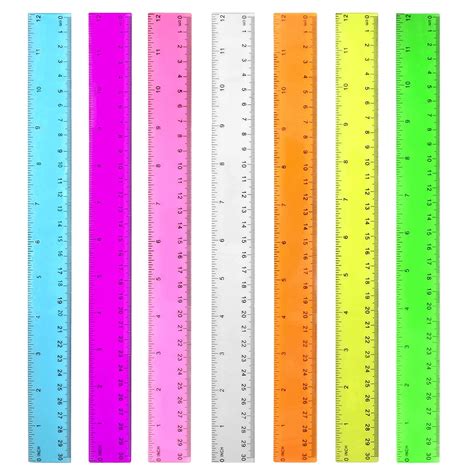 Chainplus Color Transparent Ruler Plastic Rulers - Ruler 12 inch, Kids ...