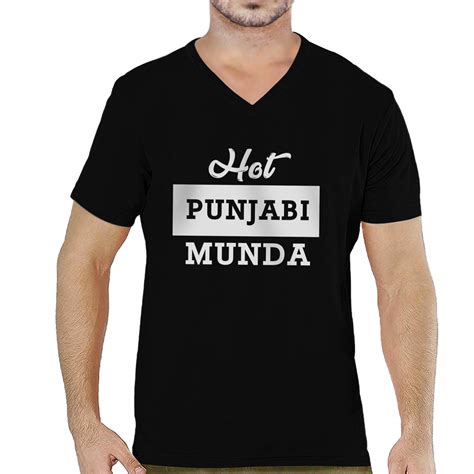 Buy Dobbo Mens Hot Punjabi Munda Cotton Printed V Neck Half Sleeves ...