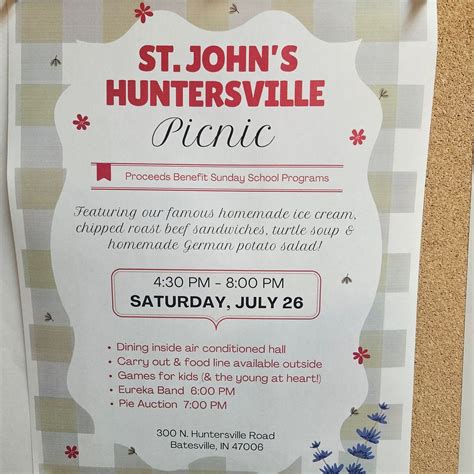 St. Johns Annual Church Picnic, 300 N Huntersville Rd, Batesville, IN ...