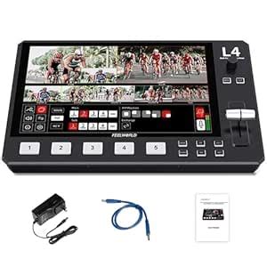 Feelworld L4 Switcher 10.1 Inch Touch Screen Multi-Camera Video Mixer ...