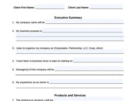 Free Fillable Business Plan Templates 的图像结果