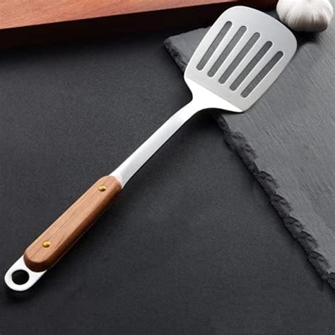 Buy pepplo Slotted Spatula Turner, Best Turner Spatulas Wood Grip ...