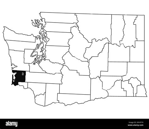 Map of Pacific County in Washington DC state on white background. single County map highlighted ...