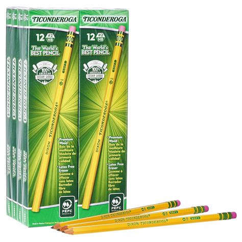 Dixon Ticonderoga Wood-Cased #2 HB Pencils, Box of 96, Yellow (13872 ...