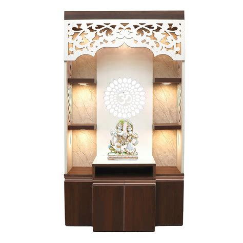 Alpine Willow Wooden Temple with Doors I Mandir for Home I Pooja Temple ...