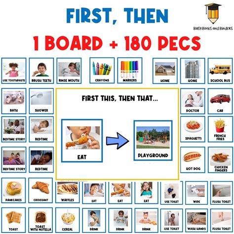 REAL PICTURES: First Then Board Visual Aid Visual Schedule - Etsy