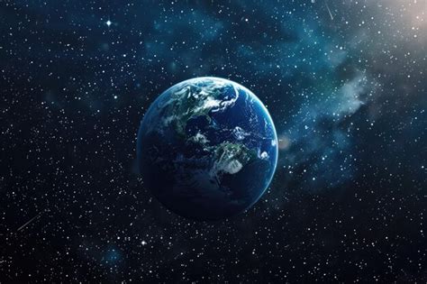 Planet earth surrounded by starlight in outer space | Premium AI ...