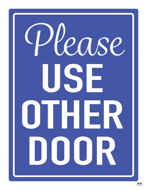Please Use Other Door Signs - 15 FREE Signs - PrintaBulk