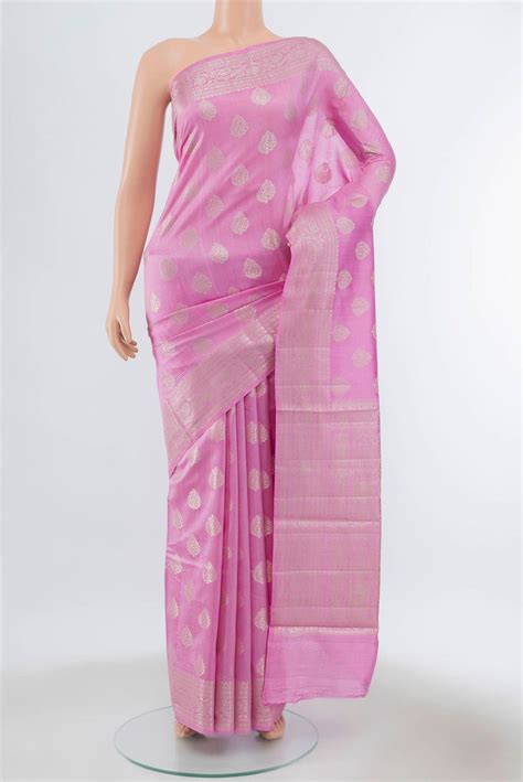 Pure Silk Pure Zari Rose pink Banarasi Raw Saree – Nalli Silk Sarees ...