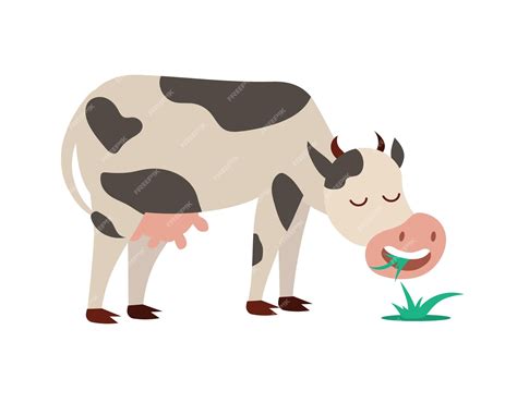 Dairy Cow Eating Grass