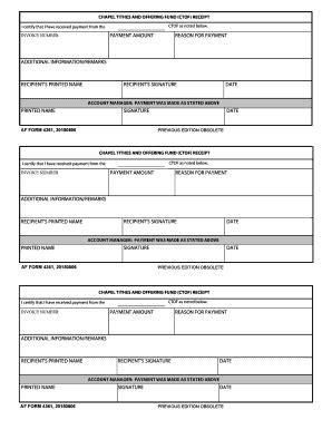 Fillable Online CHAPEL TITHES AND OFFERING FUND (CTOF) RECEIPT Fax ...