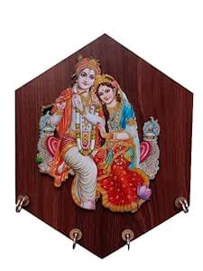 Wooden Key Holder Radha Krishna Rk-02 : Amazon.in: Home & Kitchen