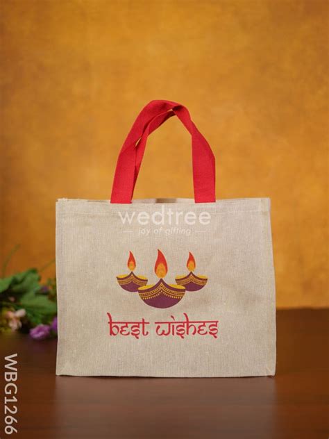 Juco Bag with Deepam & Best Wishes - WBG1266 – Wedtree