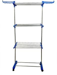 LAKSHAY Steel Floor Cloth Dryer Stand STAINLESS STEEL PIPES WITH BLUE ...