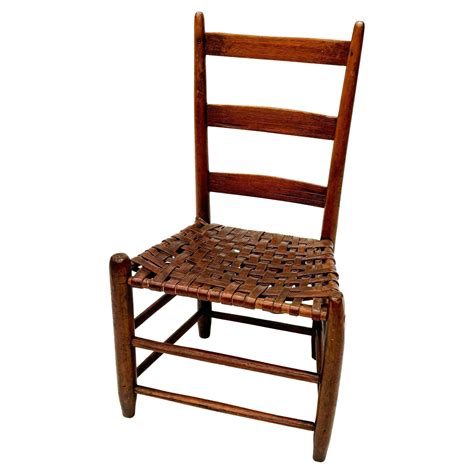 Early American Three-slat Ladder-back Chair with Splint Weave Seat For ...