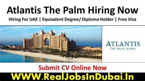 Atlantis The Palm Hiring Staff In Dubai UAE 2021