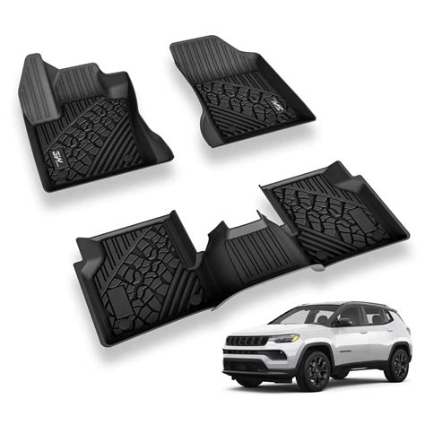 3W Floor Mats for Jeep Compass 2017-2025 Custom TPE Material & All ...