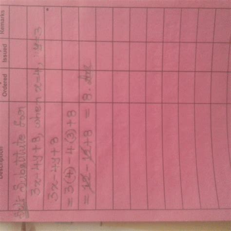 substitute for 3x -4y +8,when s = 4,4y=3 - Brainly.in