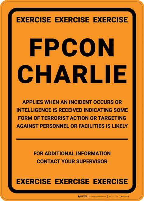 FPCON Charlie Exercise Sign 的图像结果