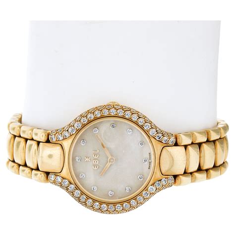 Ebel Beluga 18k Gold 24mm Diamond Watch Bracelet w/ Mother of Pearl ...