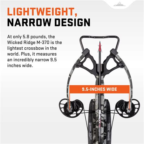 Wicked Ridge M-370 Crossbow, Peak Camo - 370 FPS - Equipped with Built ...