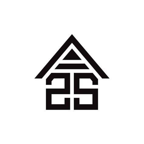 Azs letter house shape construction logo design vector | Premium Vector