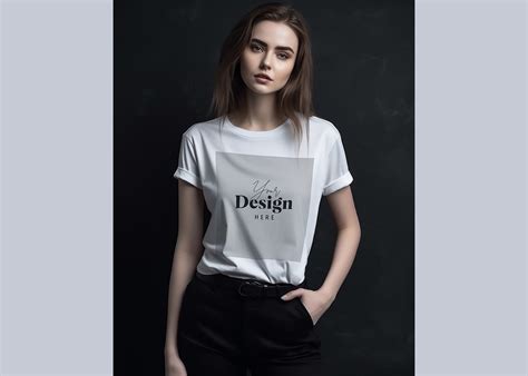 Womens White T-Shirt Mockup PSD & JPG Graphic by printztopbrand ...