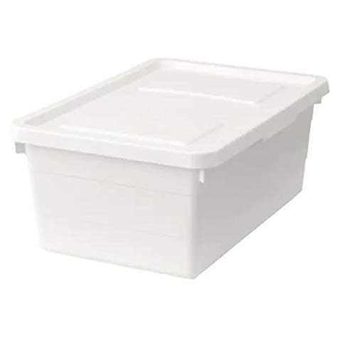 Ikea Polypropylene Plastic Storage Box with Lid (White, 19x26x15 cm ...